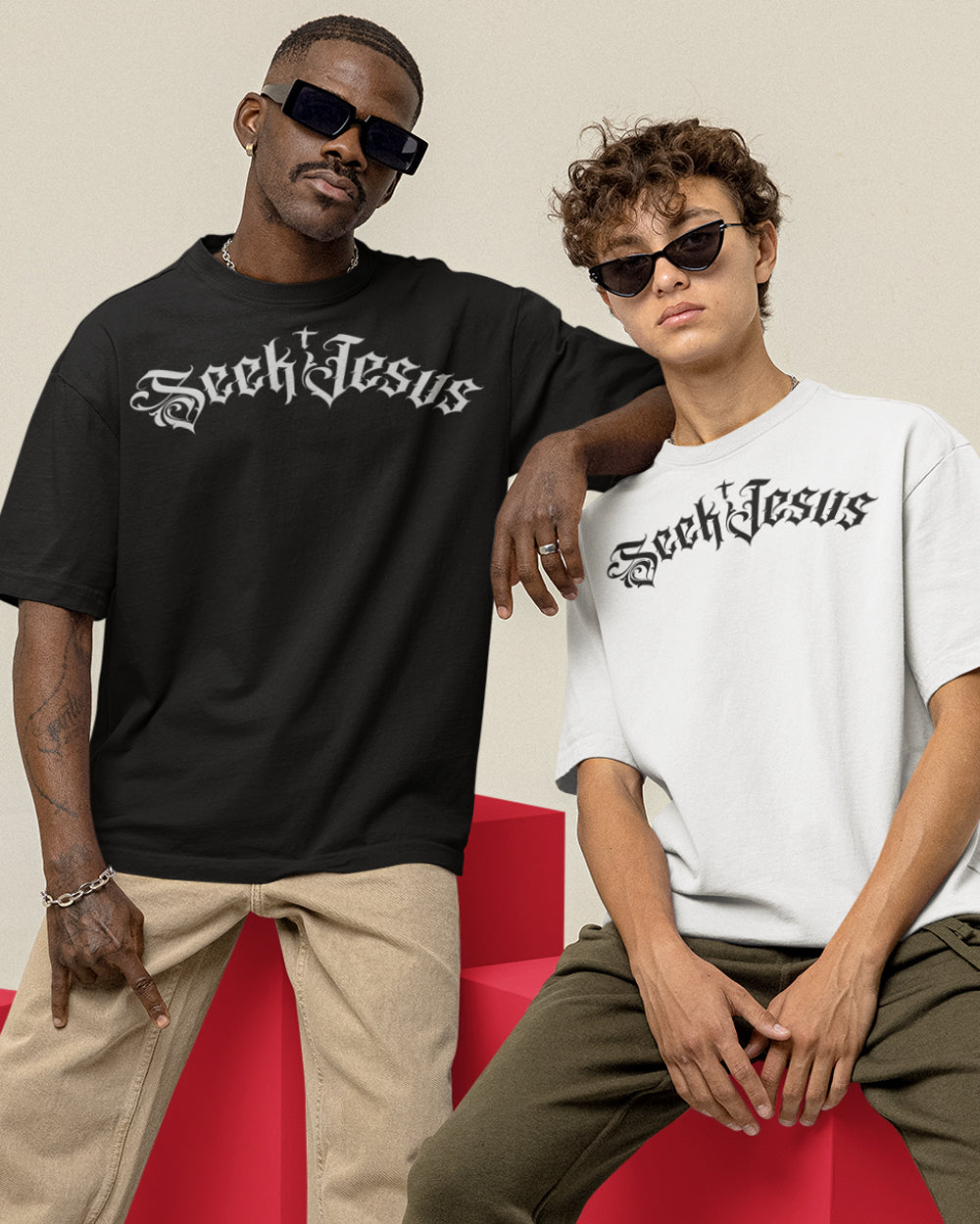 Seek Jesus Oversized Tee – Bold Faith Streetwear