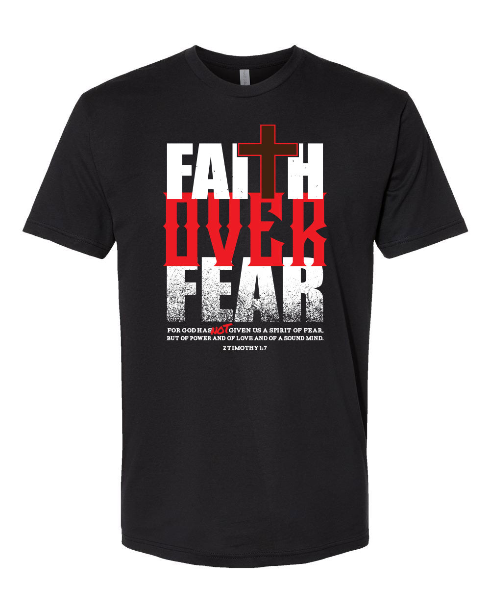 Faith Over Fear Christian T-Shirt – Bold Minimalist Bible Verse Tee Encouragement