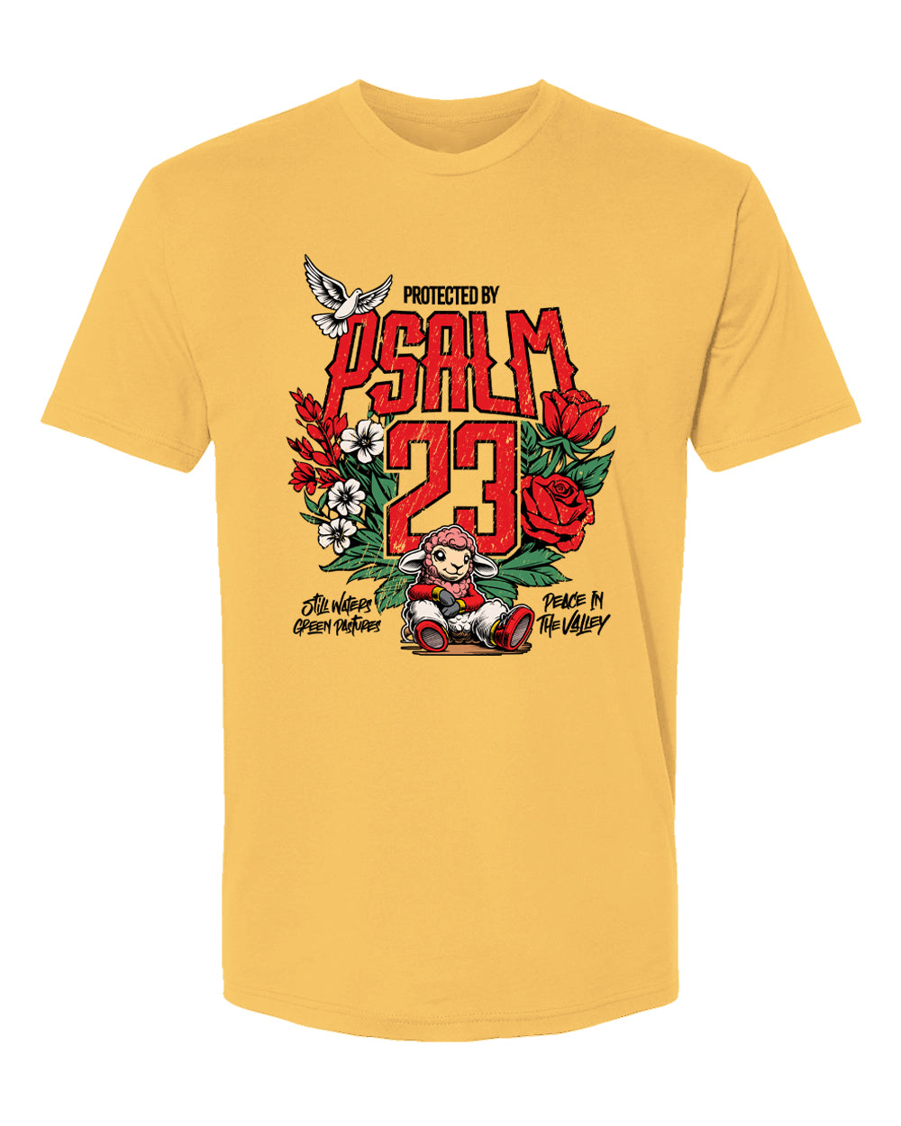 Protected by Psalm 23 Christian Streetwear T-Shirt – Faith & Scripture Graphic Tee