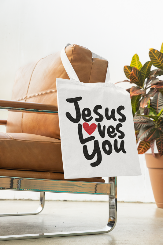 Jesus Loves You Heavy Canvas Tote Bag