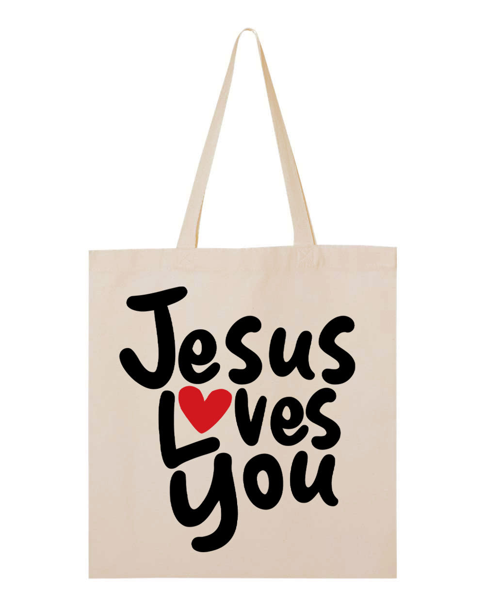 Jesus Loves You Heavy Canvas Tote Bag
